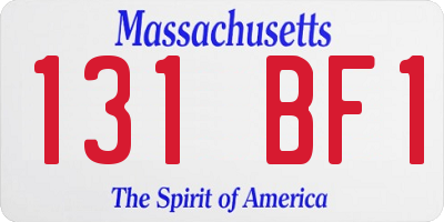 MA license plate 131BF1