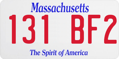 MA license plate 131BF2