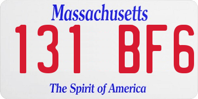 MA license plate 131BF6