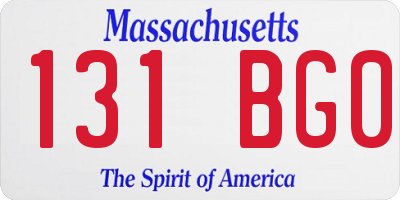 MA license plate 131BG0