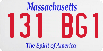 MA license plate 131BG1