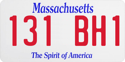 MA license plate 131BH1