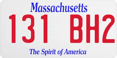 MA license plate 131BH2