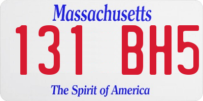 MA license plate 131BH5
