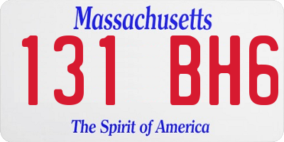 MA license plate 131BH6