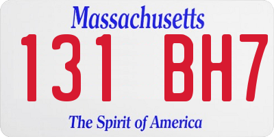 MA license plate 131BH7