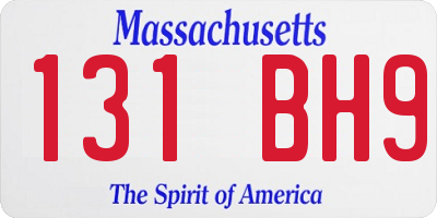 MA license plate 131BH9