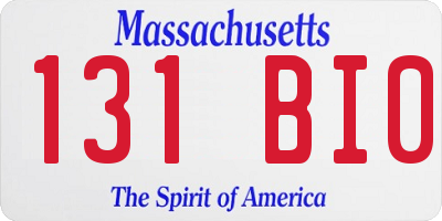 MA license plate 131BI0