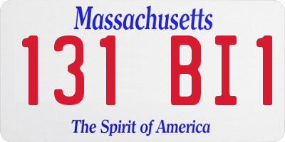 MA license plate 131BI1