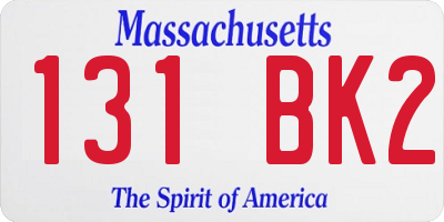 MA license plate 131BK2