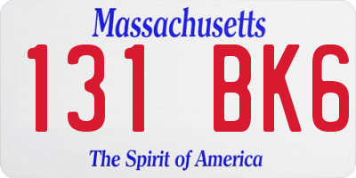 MA license plate 131BK6