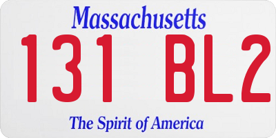 MA license plate 131BL2