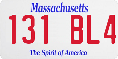 MA license plate 131BL4