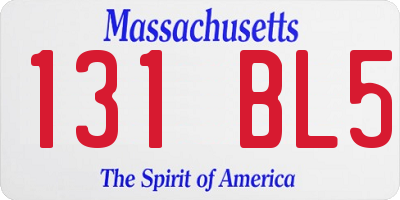 MA license plate 131BL5