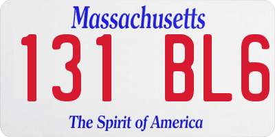 MA license plate 131BL6