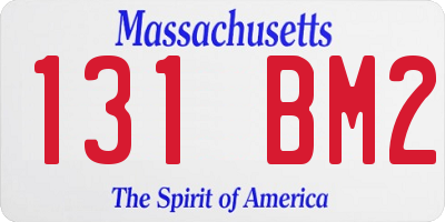 MA license plate 131BM2