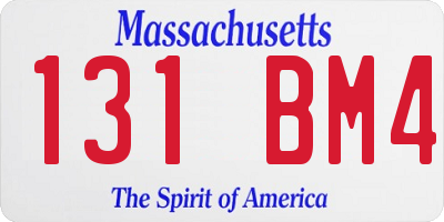 MA license plate 131BM4