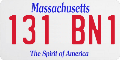 MA license plate 131BN1