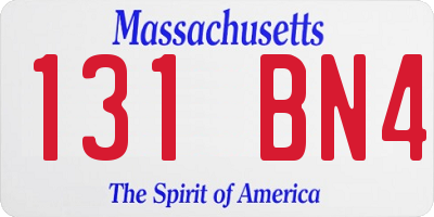 MA license plate 131BN4
