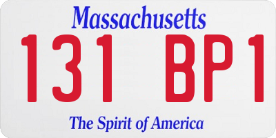MA license plate 131BP1