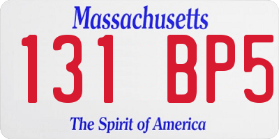 MA license plate 131BP5
