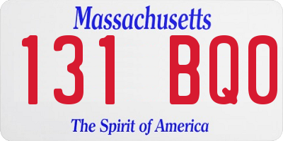 MA license plate 131BQ0