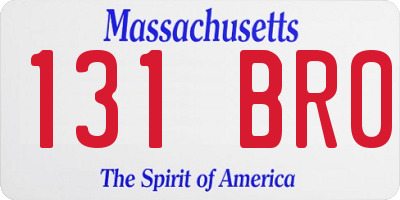 MA license plate 131BR0