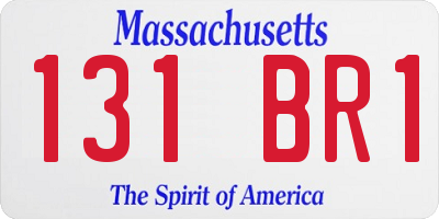 MA license plate 131BR1