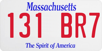 MA license plate 131BR7