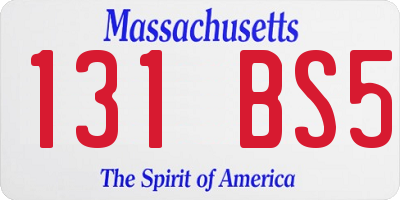 MA license plate 131BS5