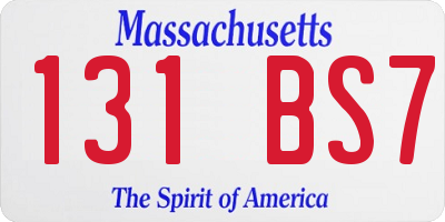 MA license plate 131BS7