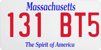 MA license plate 131BT5
