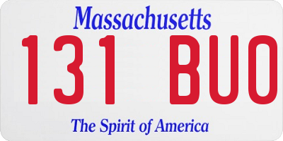 MA license plate 131BU0
