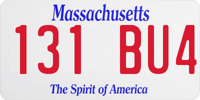 MA license plate 131BU4