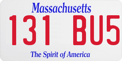 MA license plate 131BU5