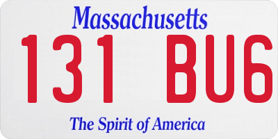 MA license plate 131BU6