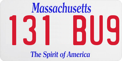 MA license plate 131BU9