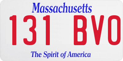 MA license plate 131BV0