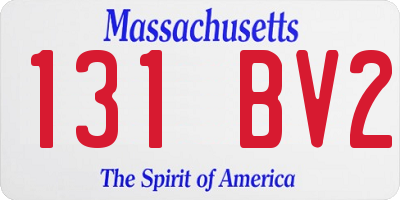 MA license plate 131BV2