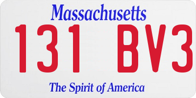 MA license plate 131BV3