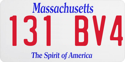 MA license plate 131BV4