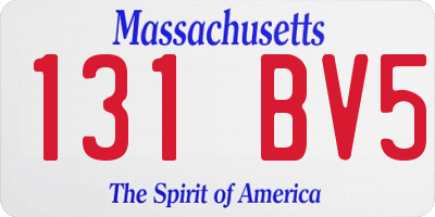 MA license plate 131BV5