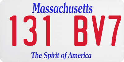 MA license plate 131BV7