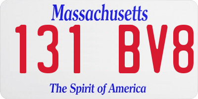 MA license plate 131BV8