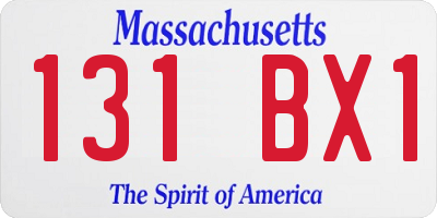 MA license plate 131BX1