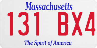 MA license plate 131BX4