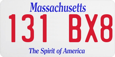 MA license plate 131BX8