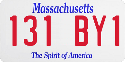 MA license plate 131BY1