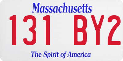 MA license plate 131BY2