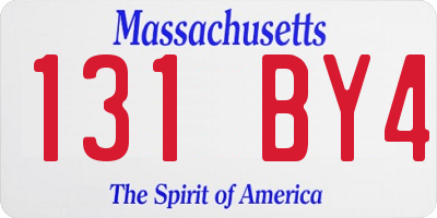 MA license plate 131BY4